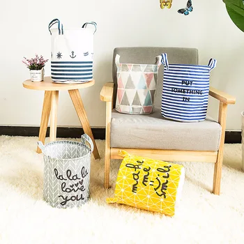 

Waterproof Toy Storage Bucket Foldable Laundry Basket Large Capacity Laundry Hamper Dirty Clothes Storage Organizer Bucket