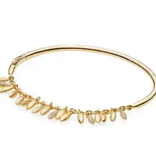 Подлинный 925 пробы серебряный браслет, блестящий плавающий зернистый браслет на цепочке, браслет на запястье, подходит для бусин, очаровательное модное ювелирное изделие