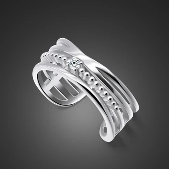 

New Arrival Elegant Pure 925 Sterling Silver Special Beautiful Winding Shinning Rhinestone Fine Rings Good Girls/Women jewelry