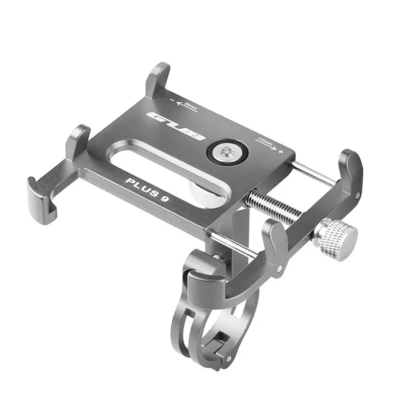 Titanium Color GUB Plus 9 Phone Mount for Bicycle Handlebar Install 55-100mm Adjustable 360 Degree Rotation Alloy Holder CNC Anodized Rack - Цвет: Titanium Color