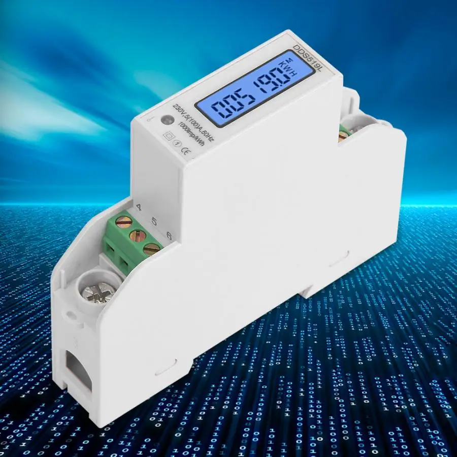 Energy Meter Single Phase Household LCD Blue Backlight Digital Display Power Meter 230V Power Meter