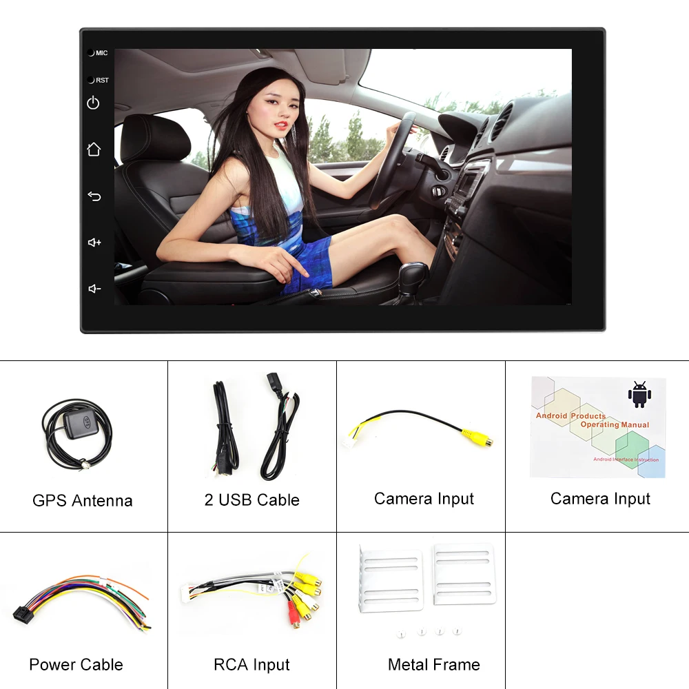 Podofo автомобильное радио Android 9 1 2din автомобильный мультимедийный MP5 плеер GPS Navi 3G WIFI