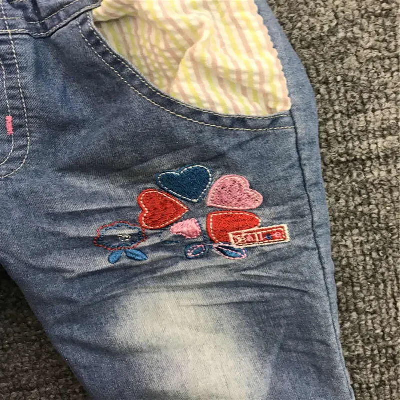 Летняя мода; Стильное женское платье; детская одежда; Брюки-Капри с буквами в западном стиле; детские джинсы-капри для девочек