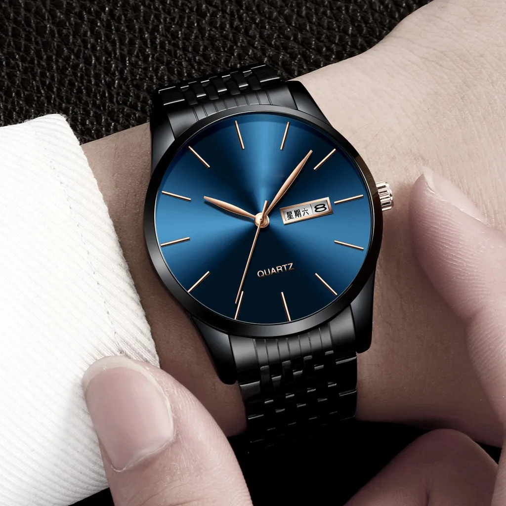 

Luxury Brand Mens Watches Stainless Steel Analog Quartz Ladies Dress Wristwatches Clock Women's Watch montre homme @5