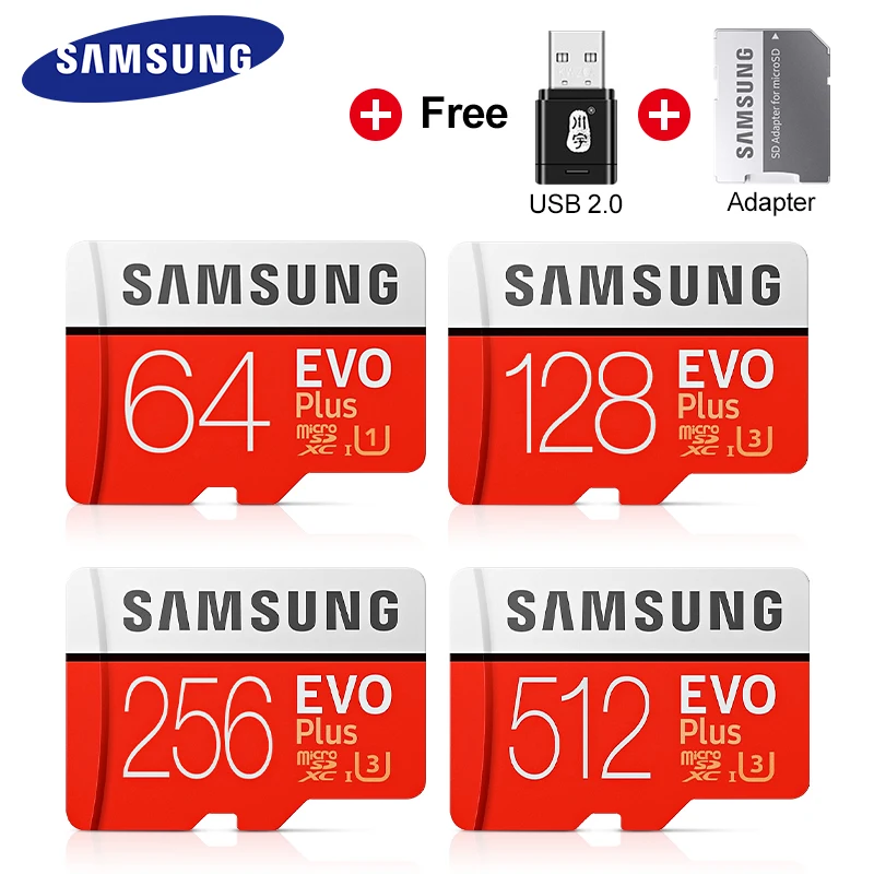 Карта памяти SAMSUNG EVO для телефона U1/U3 Micro SD 32 Гб/64 Гб/128 Гб/256 Гб/512 Гб флеш-накопитель