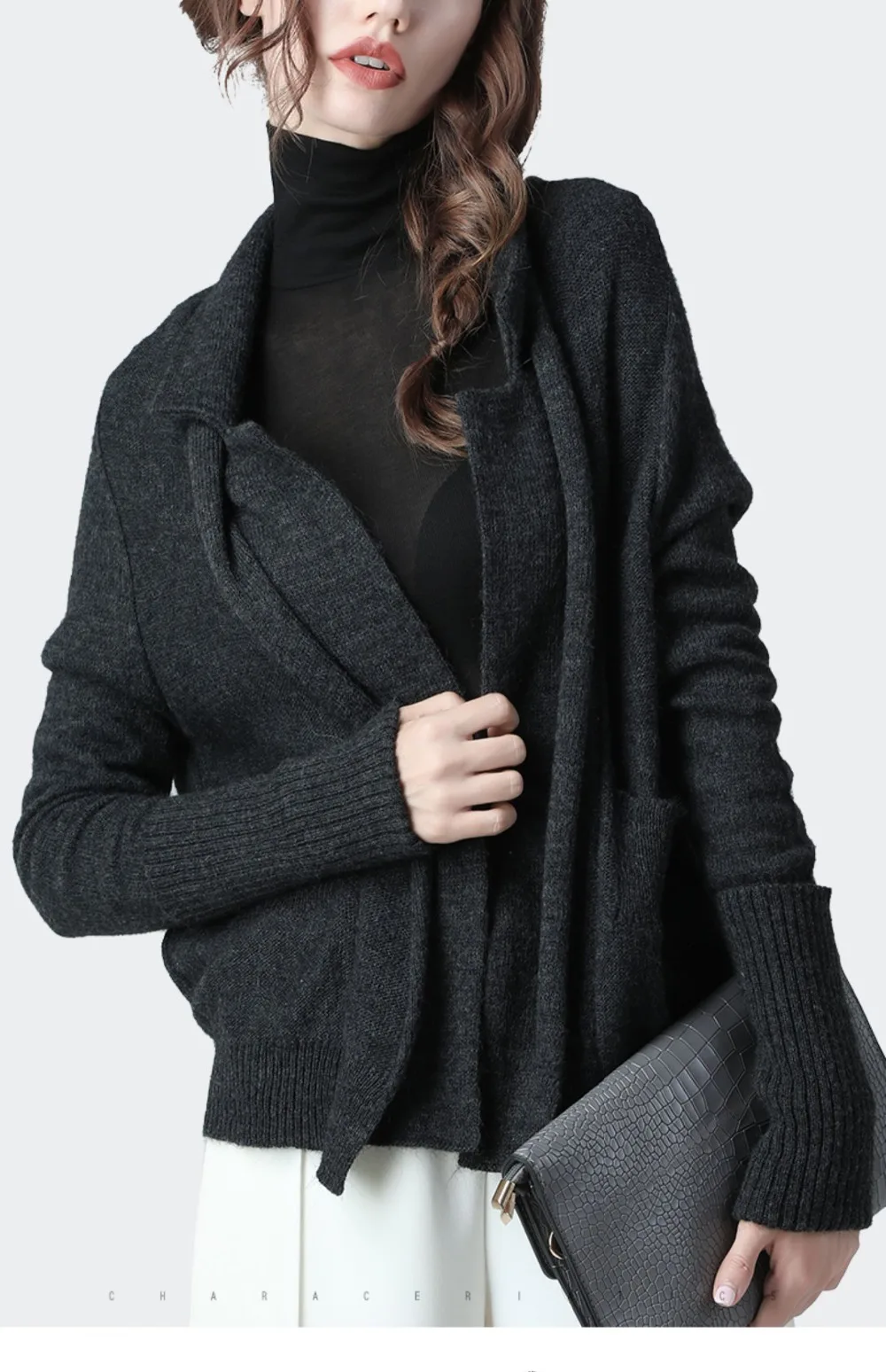 Women Winter Sweater Cardigans Warm Thicken Long Sleeve Knitted Wool Top Loose Plus Size Outwear Office Ladies Casual Sweaters