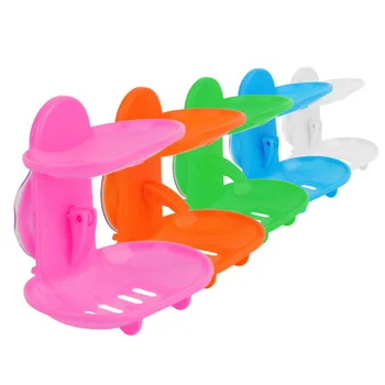 

Double Sucker Soap Box Hot wander Creative Double Layers Soap Box Bathroom Soap Dish Sucker Holder Container Drain and Trace