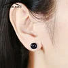 925 Sterling Silver Earrings For Women Korea Stud Earings Black With Stones Aventurin Fashion Jewelry Stud Earring Evening Party ► Photo 3/6