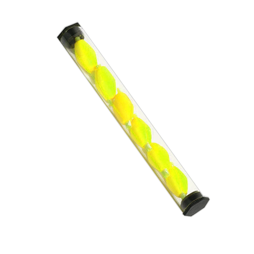 6Pcs Per Tube Float Foam Strike Indicators 20 x 10mm For Fly Fishing Plastic Tube Yellow / Orange