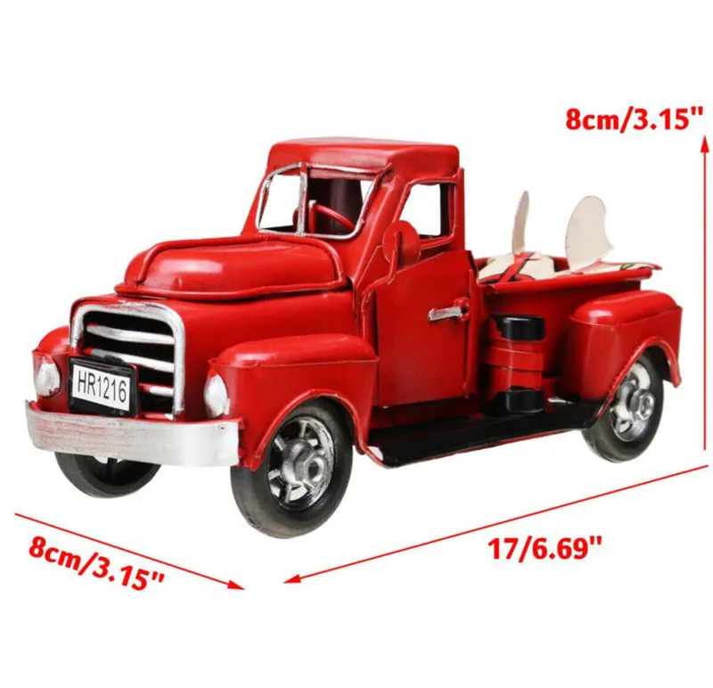 Декор для рождественской вечеринки красный металлический грузовик автомобиль