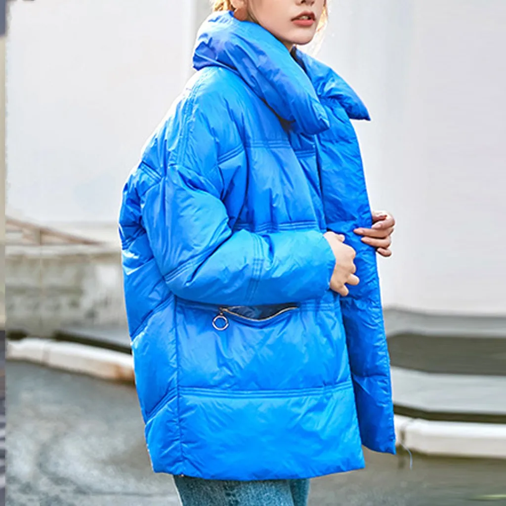 Зимняя куртка женская Повседневная блестящая разноцветная куртка Manteau Femme Winterjas Dames Parka Abrigos Mujer Invierno Kurtka Zimowa damsk