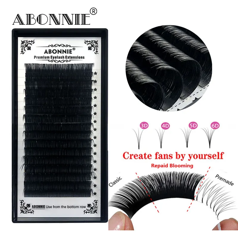 Abonnie Magic Easy Fanning ресницы 0 03/0 05/0 07 C D завитки легко сделать эффект вентилятора