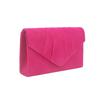 

2019 New Fashion Lady Pleated Suede Wedding Party Prom Envelope Evening Bag Clutch Hand Bag Purse HandBag