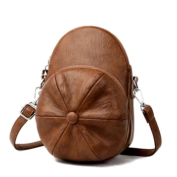 

New Hat Design! Women's Backpack New HIP-Hop Solid Backpacks Girls Crossbody Bag Pu Leather Fashion Female Shoulder Bags