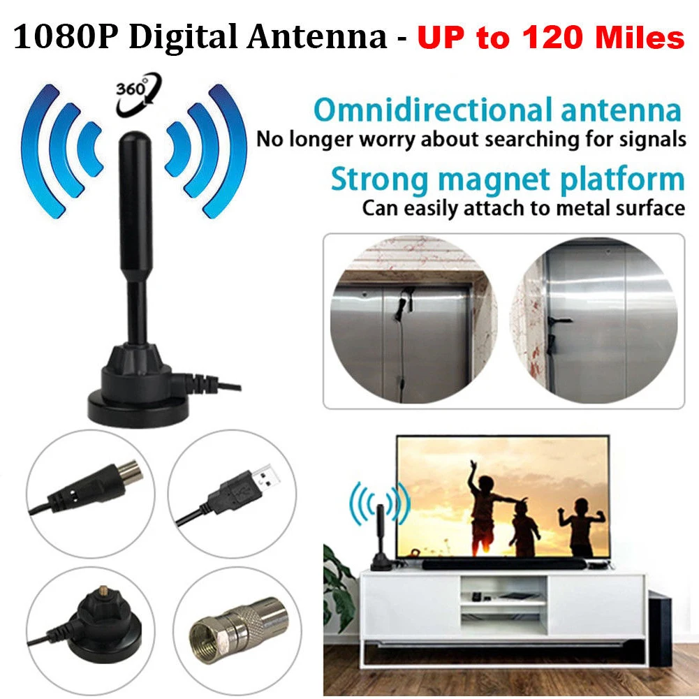 Signal Receiver Antenna Digital Booster Arial Aerial Indoor TV DVB-T DTMB HDTV
