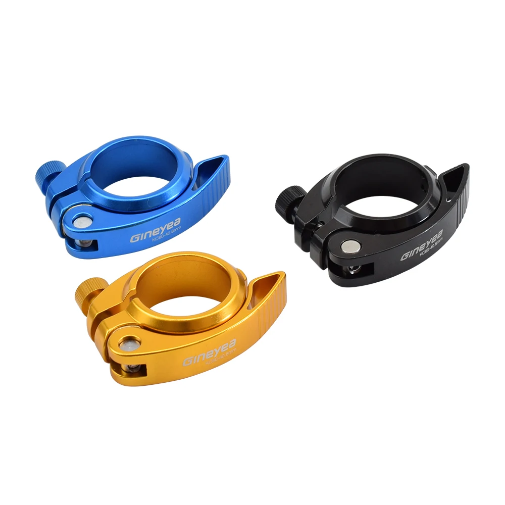 40.8mm Bike Seatpost Clamp Saddle Tube Quick Release Aluminum Alloy Folding Bicycle Seat Clamps QR for 33.9mm Seat Post bike seatpost clamp