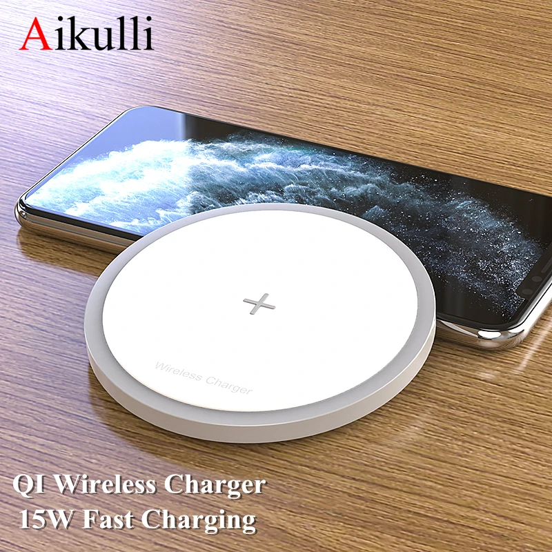 15W Qi Wireless Chargers Fast Charging Pad For iPhone 11 Samsung S20 Xiaomi Huawei LG AirPods 2 Pro Galaxy Buds Wireless Charger