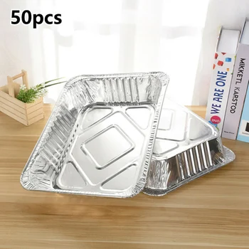 

Resistant Aluminum Foil Pans Silver 20*11.5*5cm Microwave Fresh keeping