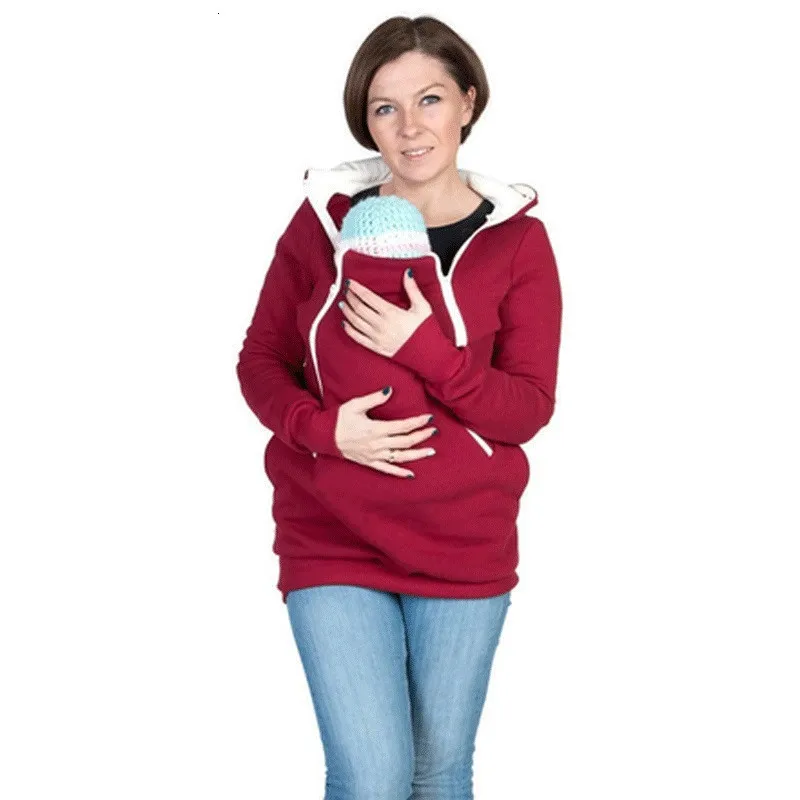 

Parenting Baby Hooded Sweatshirt Jacket Mother Pregnancy Clothes Winter Women Kangaroo Pullovers Tops Clothes For Maternity Wear