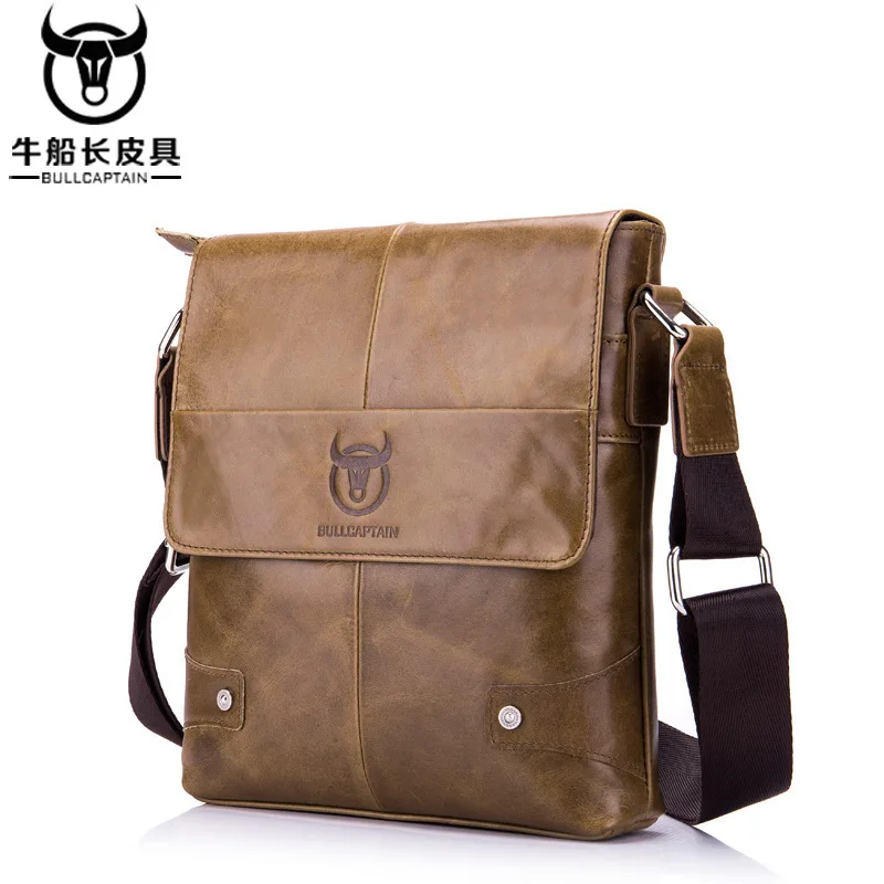 

Man Single Shoulder Messenger Head Layer Cowhide Business Affairs Leisure Time Ipad Genuine Leather Computer Flat Briefcase