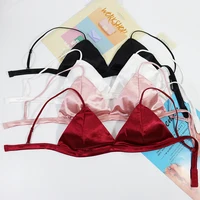 Soutien-gorge de style français pour femmes, enveloppé de poitrine, sangle initiée réglable, simple structure, satin sexy, bustier tubulaire, sous-vêtements, lingerie 4