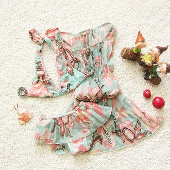 

Girls' suits 4-9T children's swimsuits for kids child swimsuit for girl summer swimwear sleeveless floral one bra with shorts