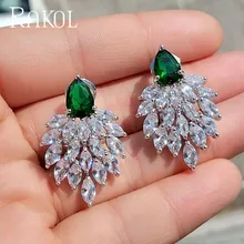 RAKOL роскошный дизайн кубического циркония ювелирные серьги женские свадебные серьги-гвоздики платье аксессуары серьги-гвоздики RE84084