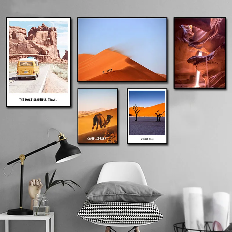 Пустыня искусство на холсте настенный плакат картина декоративная гостиная