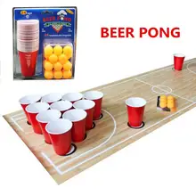 1 Set Entertainment Fun Party Ping Pong Game Party Game Throwing Drinking Props Beer Pong Set 24 Red Cups&yellow Ping Pong Balls