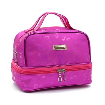 

Fashion Laser Double Cosmetic Bag Women Portable Waterproof Organizer Makeup Case Travel Toiletry Beauty Make Up Wash Wish Box