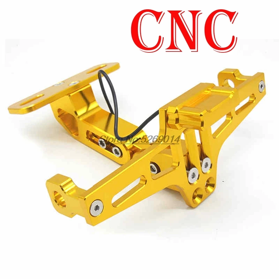 Светодиодный CNC алюминиевый мотоцикл номерной знак Обложка для Exc Crf 150 Fzs 1000 дорожные скользящие аксессуары мотоцикл газ - Цвет: Золотой