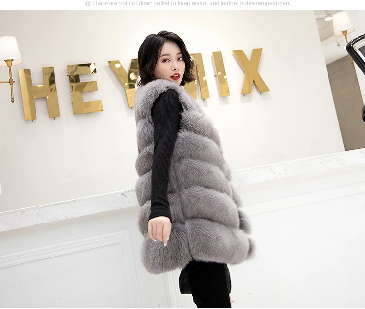new real natural whole fur six-section fox vest ladies winter long warm fashion vest