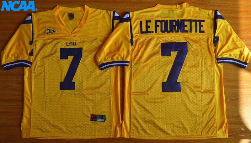 Новое поступление высокое качество Leonard Fournette#7 футболка колледжа ограниченная Спортивная футболка S-XXXL - Цвет: 2