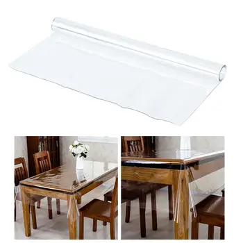 

1pc PVC Tablecloth Soft Glass Waterproof Transparent Oil Proof Table Cover For Dining Room