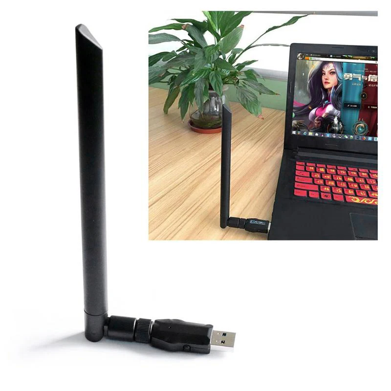 1200 Мбит/с USB беспроводной Wifi адаптер ключ двухдиапазонный 2,4G/5 ГГц с антенной 802.11AC