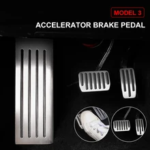 

Tesla Model 3 Y 2021 No Drilling Anti Slip Foot Pedal Pads Aluminum Alloy Accelerator Brake Pedal Cover Dead Pedal Foot Rest