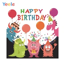 Yeele Monsters Photography Background Baby Birthday Backdrops Photo Shoot Props Photobooth Printed Customized Photo Backgrounds pastel pink color princess baby girl photo shoot background printed flowers newborn photography props kids portrait backdrops