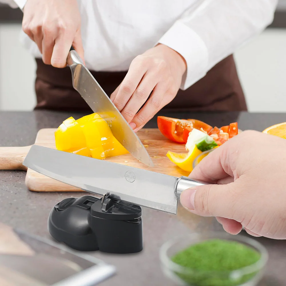 2 этапа электрическая точилка для ножа с присоской Ножницы точилка Заточка шлифовального станка точилка для ножей кухонный инструмент