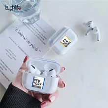 Роскошный чехол для воздушных билетов, bluetooth-гарнитура для Air pods Pro INS, этикетка, штрих-код, американские городские буквы, наушники, прозрачный мягкий чехол из ТПУ