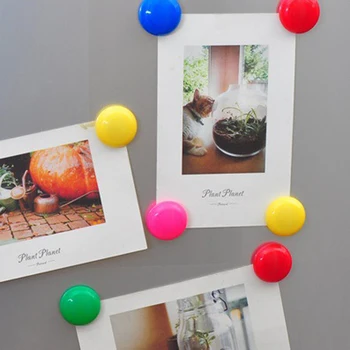 

10 pcs/Lot Colorful Circular Plastic Fridge Magnets Whiteboard Sticker Refrigerator Magnets Decor Kitchen Accessories