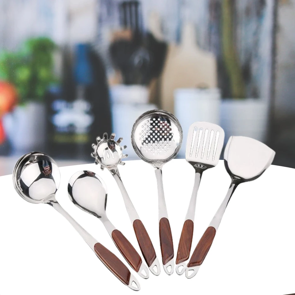 Stainless Steel Hanging Nonstick Multifunctional Home Gadgets Spatula Serving Spoon Long Handle Restaurant Kitchen Cooking Tools