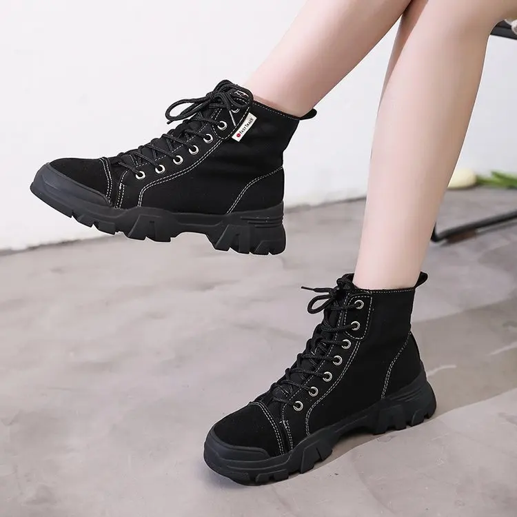 

Martin Boots Women's 2019 Autumn And Winter New Style Women's Boots Thick Bottomed Anti-slip Boots Versatile Korean-style round-
