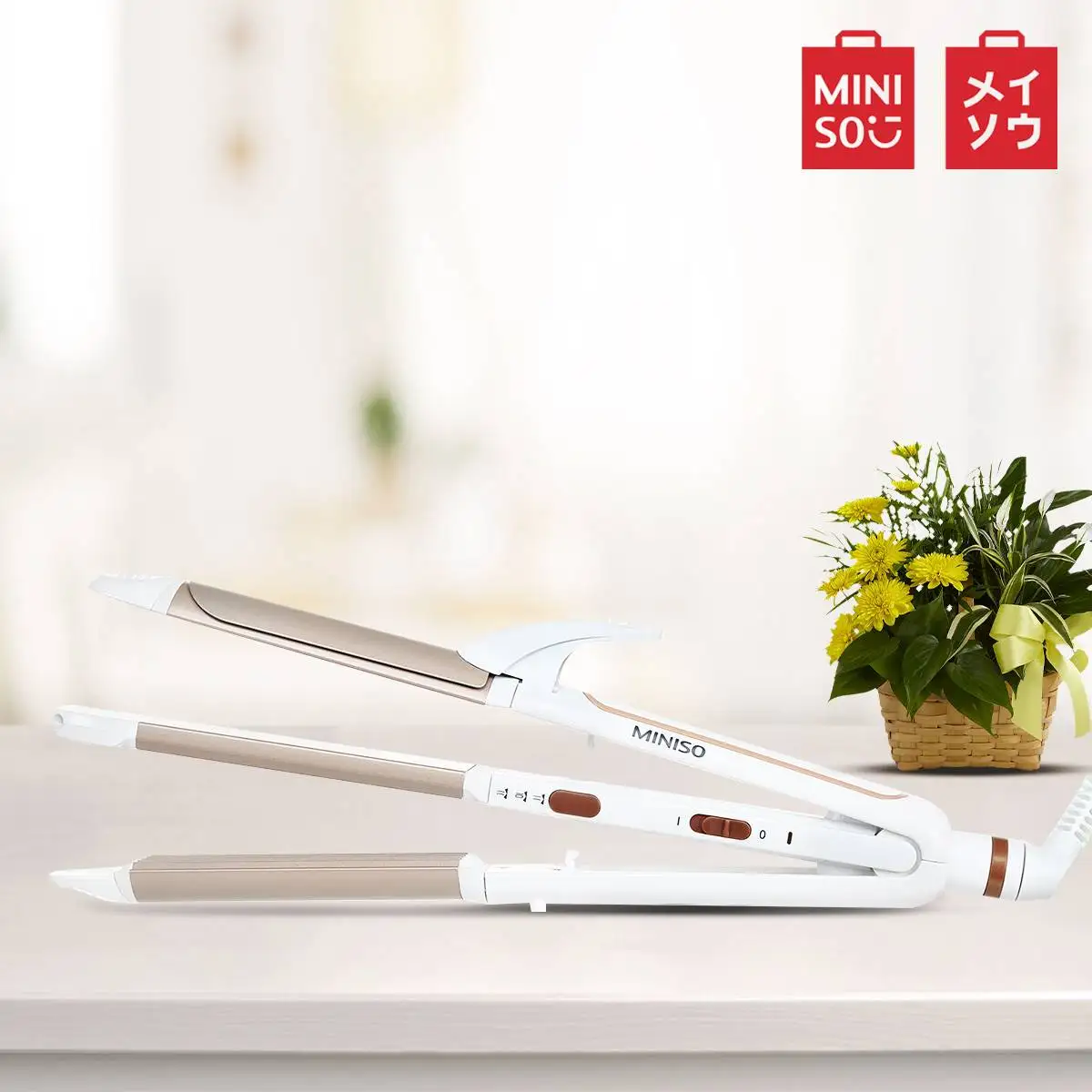 MINISO 3 в 1 выпрямитель для волос щипцы для завивки кукурузы PTC нагревательные элементы женские Инструменты для укладки
