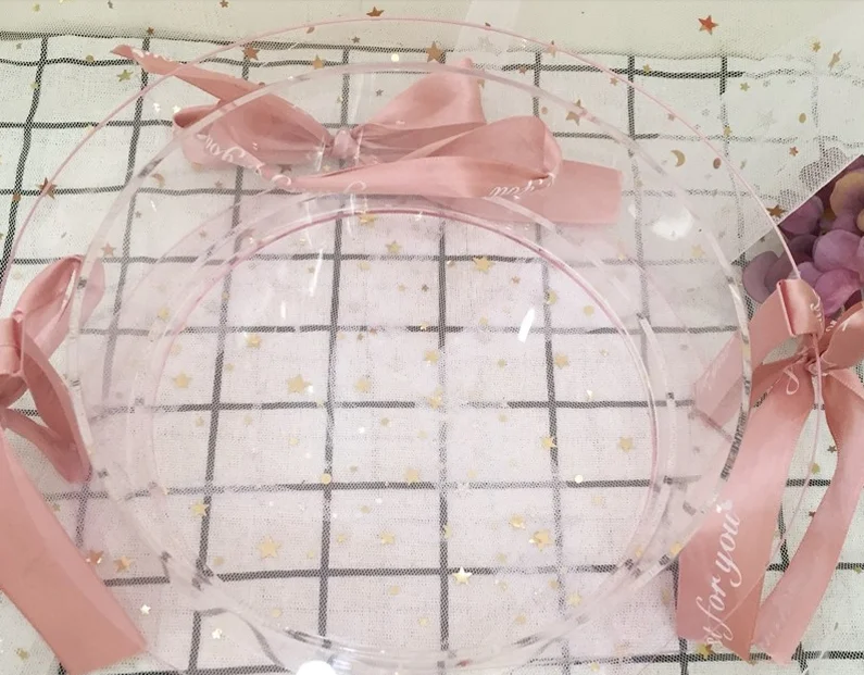 pink Креативная Розовая прозрачная акриловая круглая коробка для свадебных подарков подружки невесты, подарочные коробки на день рождения - Цвет: pink