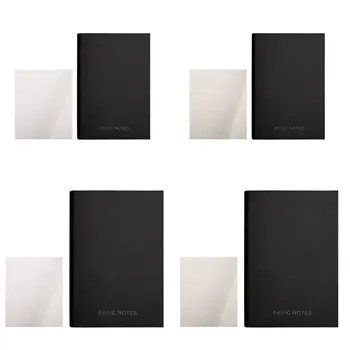 

Creative Notebook Black Leather Cover Notepad Diary Planner Business Style Blank Line Pages School Office Supplies
