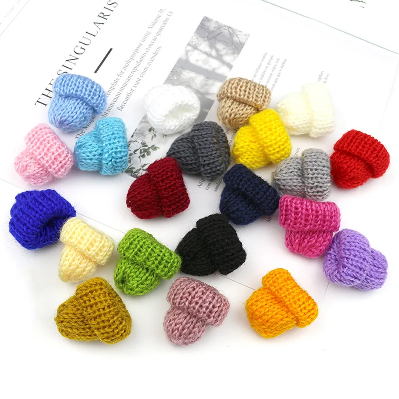 Craft Supplies 10-50Pcs Knitting Color Mini Hats DIY Craft Supplie Kids Headwear Hair Accessories Brooch Crochet Decor Toys Ornaments Small Cap