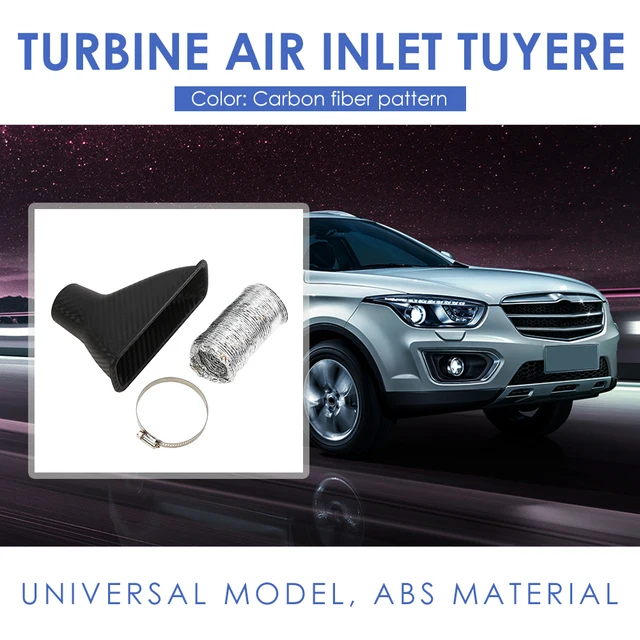 Carbon Fiber Look Car Front Bumper Turbo Air Intake Pipe Turbine Inlet