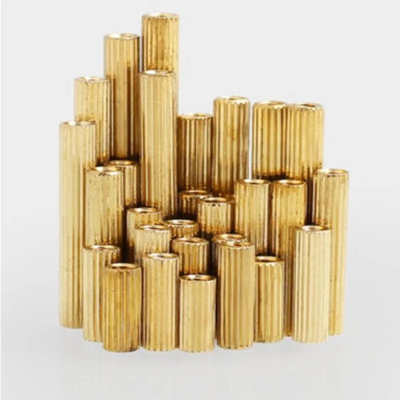M2*L L = 3mm to 30mm 2mm thread Brass Round Standoff Spacer Female Female M2 Brass Threaded Spacer brass standoff spacer 50pcs