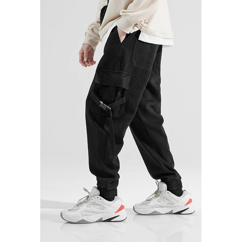 

Wu Navigation INS Spring MEN'S Pants Men's Trend Multi-pockets Bib Overall Ulzzang Ankle Banded Pants Men's Harem Pants Men's