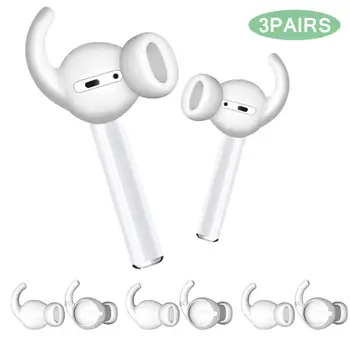 

3 Pairs Lightweight Soft Silicone Anti-lost Anti-slip In-Ear Earbuds Cover Eartips For Earpods Air-Pods 1 2